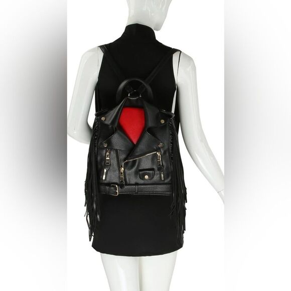 FRINGE MOTORCYCLE JACKET BACKPACK/HANDBAG - Picture 5 of 7